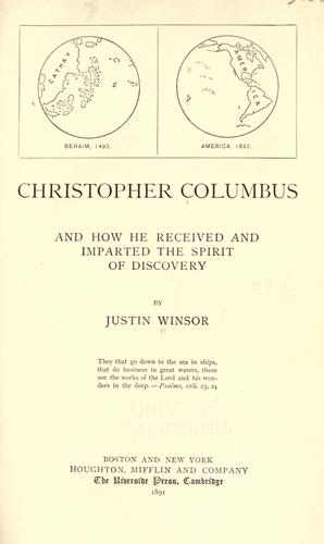 Cover for Christopher Columbus and how he received and imparted the spirit of discovery