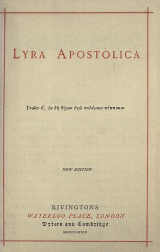 Cover for Lyra apostolica.