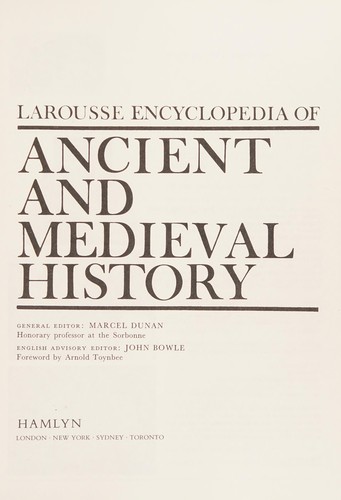 Cover for Larousse encyclopedia of ancient and medieval history