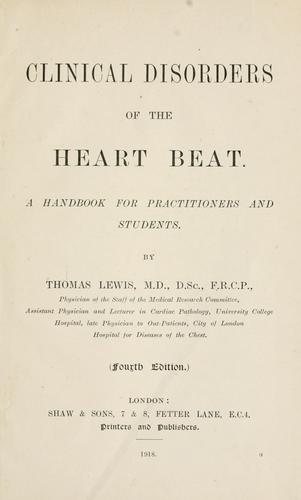 Cover for Clinical disorders of the heartbeat
