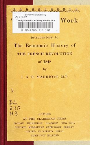 Cover for The right to work