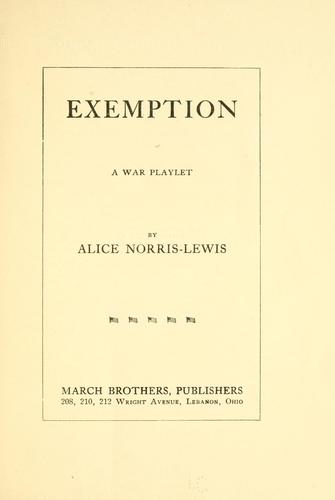 Cover for Exemption ...