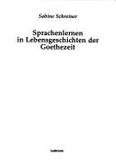 Cover for Sprachenlernen in Lebensgeschichten der Goethezeit
