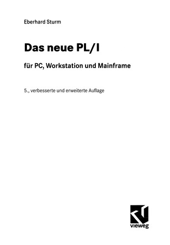 Cover for Das neue PL/I für PC, Workstation und Mainframe