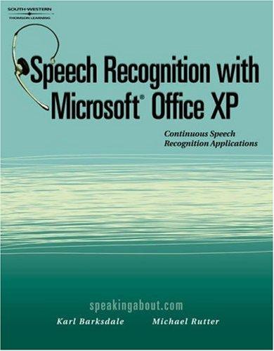 Cover for Speech Recognition with Microsoft Office XP