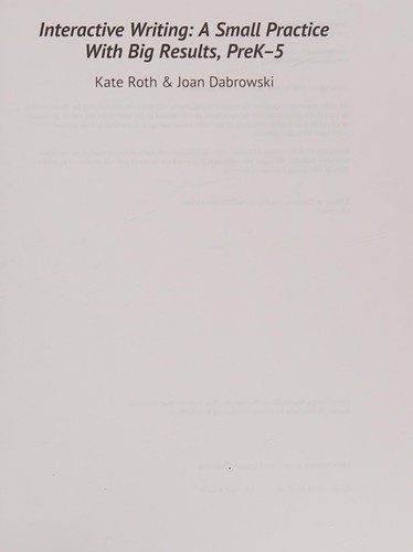 Cover for Interactive Writing Across Grades