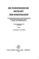 Cover for Die nordfriesische Mundart der Bökingharde