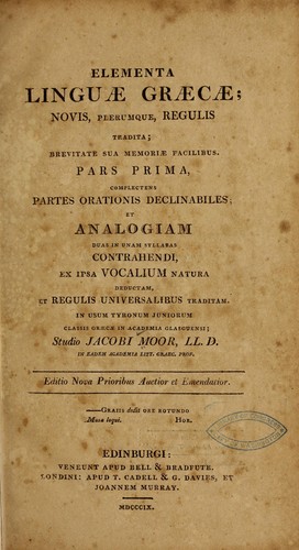 Cover for Elementa linguæ græcæ