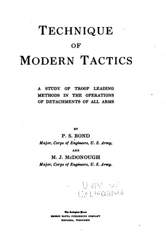 Cover for Technique of Modern Tactics: A Study of Troop Leading Methods in the ...