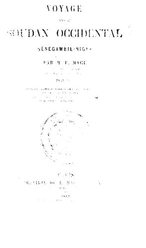 Cover for Voyage dans le Soudan occidental: <(>Sénégambie-Niger)