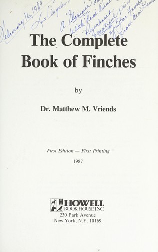 Cover for The complete book of finches