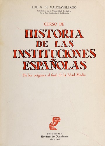 Cover for Curso de historia de las instituciones españolas