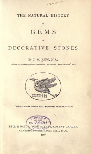 Cover for The natural history of gems or decorative stones
