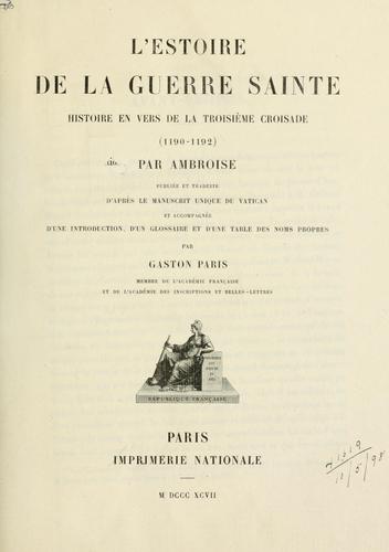 Cover for L' estoire de la guerre sainte