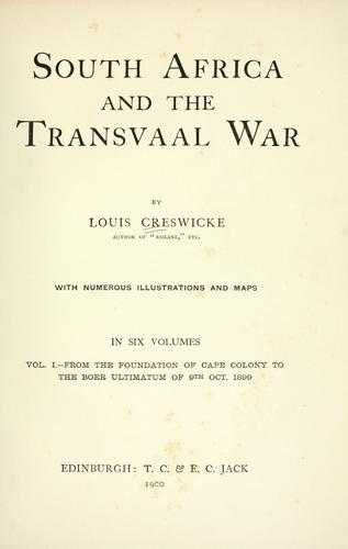 Cover for South Africa and the Transvaal war