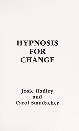 Cover for Hypnosis for change