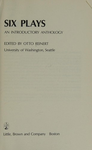 Cover for Six Plays
