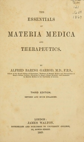 Cover for The essentials of materia medica and therapeutics