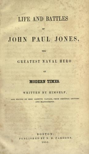 Cover for Life and battles of john Paul Jones