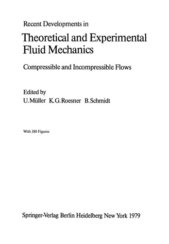 Cover for Recent Developments in Theoretical and Experimental Fluid Mechanics
