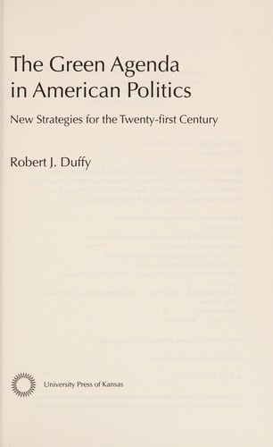 Cover for The green agenda in American politics