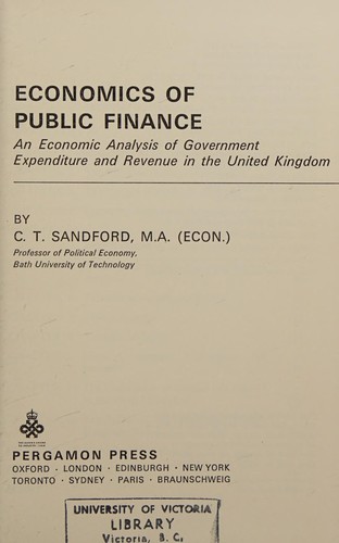 Cover for Economics of public finance