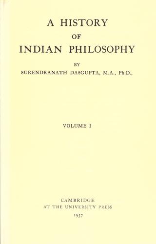 Cover for A history of Indian philosophy