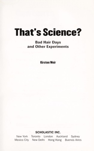 Cover for That's Science?