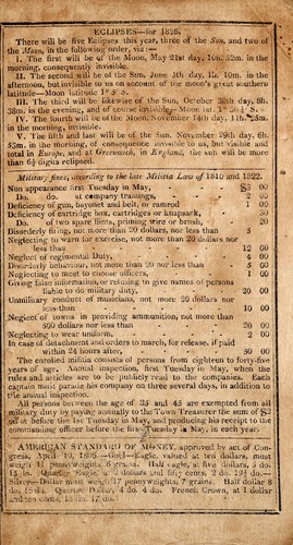 Cover for The Farmers' almanack calculated on a new and improved plan, for the year of our Lord 1826