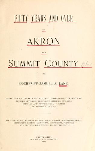 Cover for Fifty years and over of Akron and Summit County