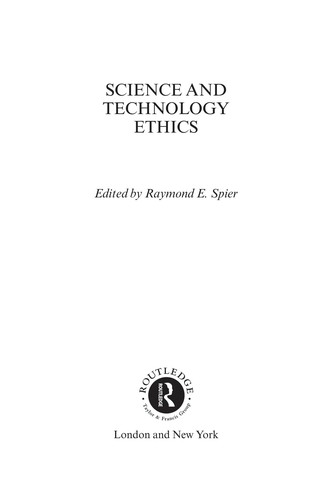 Cover for Science and technology ethics