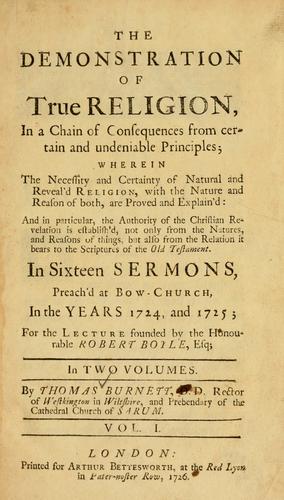 Cover for Demonstration of true religion, in a chain of consequences from certain and undeniable principles