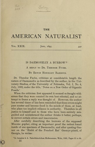Cover for Is daemonelix a burrow?