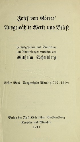 Cover for Ausgewählte Werke und Briefe