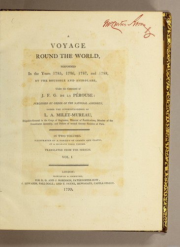 Cover for A voyage round the world, performed in the years 1785, 1786, 1787, and 1788