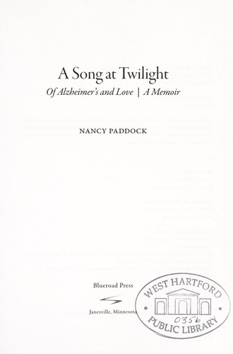 Cover for A song at twilight of alzheimer's and love