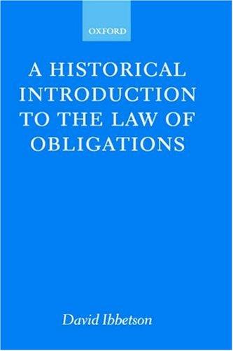 Cover for A Historical Introduction to the Law of Obligations