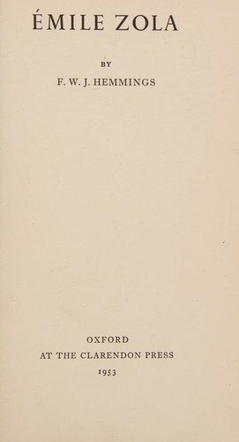 Cover for Emile Zola (Profiles in Literature)