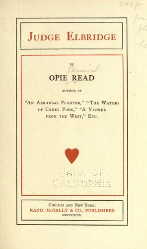 Cover for Judge Elbridge