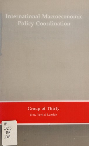Cover for International macroeconomic policy coordination. --