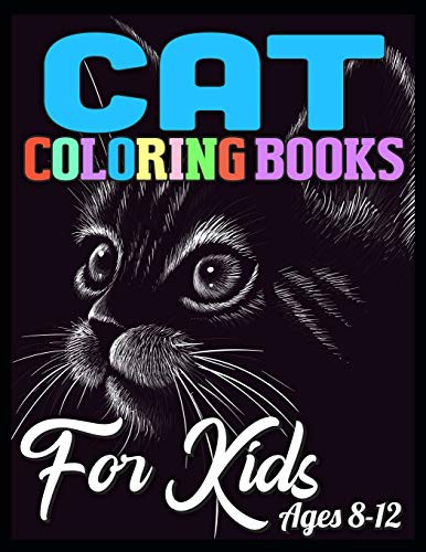 Cover for Cat coloring books for kids ages 8-12