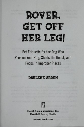Cover for Rover, get off her leg