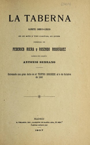 Cover for La taberna