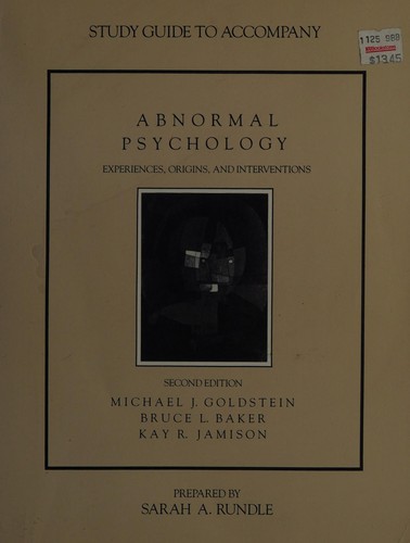 Cover for Study guide to accompany second edition Abnormal psychology