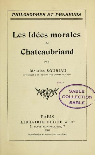 Cover for Les idées morales de Chateaubriand.