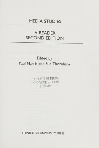 Cover for Media studies