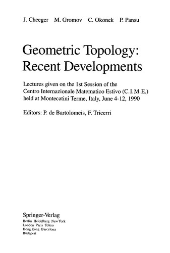 Cover for Geometric topology