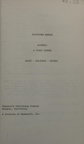 Cover for Algebra