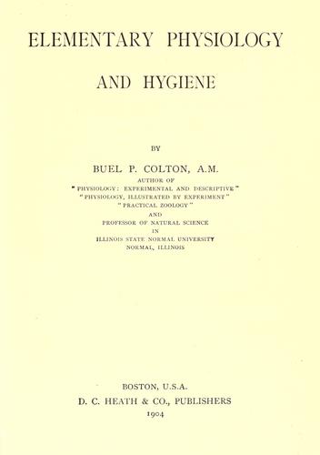 Cover for Elementary physiology and hygiene