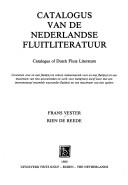 Cover for Catalogus van de Nederlandse fluitliteratuur =